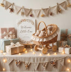 Vintage Wicker Baby Carriage Centerpiece with White Lace Trim (L Wicker Carriage a) - Image 6
