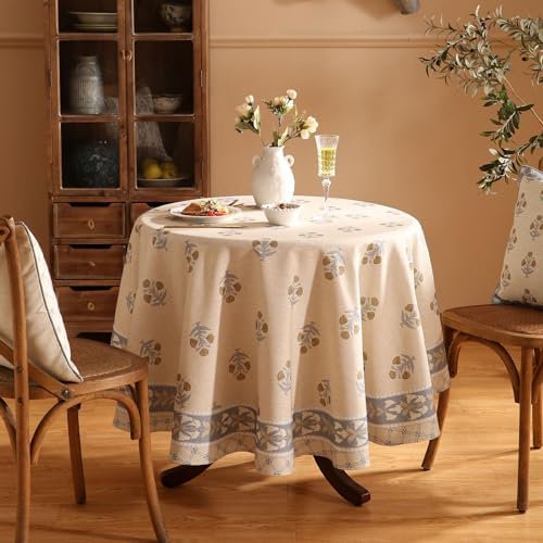 patdrea Vintage French Pattern Tablecloth,Round,Diameter 67" - Image 4