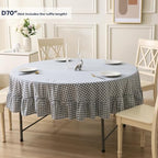 Dust Blue White Gingham Tablecloth Round Dia.70“ - Image 3