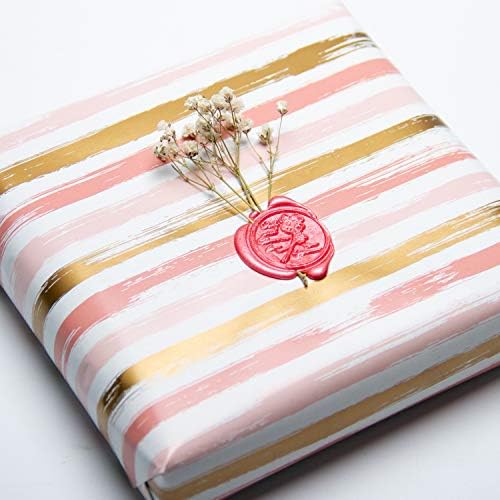 WRAPAHOLIC 30 Inch Reversible Wrapping Paper Roll - 30 Inch X 100 Feet Jumbo Roll Pink and Gold Lines Print for Birthday, Holiday, Wedding, Baby Shower and More Occasions - Image 5