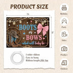 Boots or Bows Gender Reveal Decorations Kit, 7x5ft Polyester Backdrop - Image 3