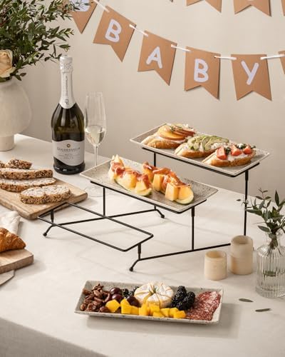 LAUCHUH 3 Tier Serving Tray, Porcelain Serving Platters and Trays for Party - Image 4