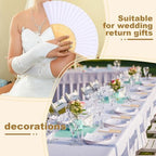 Qunclay 300 Pcs Paper Fans for Weddings Handheld Folding Fan, Pure White - Image 5