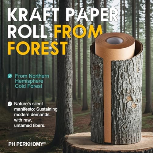 PerkHomy 36" x 2,400" (200') Brown Kraft Paper Roll for Craft Bulletin Board Paper Art Table Covering Crafting Gift Wrapping Bouquet Packing Parcel 70GSM 50LB (Brown, 36" x 200') (Pack of 2) - Image 3