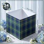Spiareal 24 Pcs Tartan Plaid Bear Baby Shower Centerpiece for Tables 7'' Green Blue Tartan Plaids Flower Boxes Vintage Birthday Party Decoration for Wedding Gender Reveal Party Supplies - Image 3