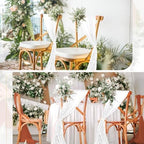 50 PCS Cheesecloth Chair Sashes Bows Wedding Aisle Decorations Chair Ribbon Ties Back Sash for Wedding Party Events Banquet Chair Cover Decoration (White) - Image 7