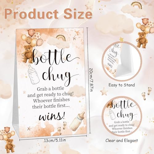 TrelaCo 20 Pcs Bottle Chug Game, Brown Baby Shower Favors, Classic - Image 2