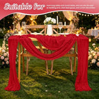 20 Pack Red Table Runner 17 x 108inch Cheesecloth Table Runner Rustic Boho Gauze Sheer Fabric Cheese Cloth Table Runners for Wedding Party Bridal Baby Shower Birthday Spring Table Decor - Image 5