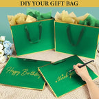 Addblu 24 Pack Green Large Gift Bags with Handles & 72 Tissue Papers - Image 5
