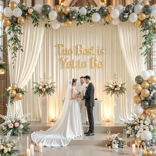 20x15ft Beige Backdrop Curtains for Parties Wedding Photo Wrinkle Free - Image 3