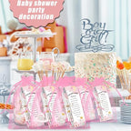 145 Pieces Baby Shower Favors for Guest Pink Elephant Ballpoint Pens and Keychains Gifts for Baby Girls Bulk Retractable Baby Shower Pens Gender Reveal Greeting Cards Souvenirs Prizes - Image 7