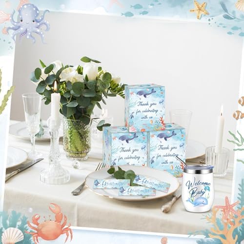 Hoolerry 6 Set Baby Shower Cups, 12oz Stainless Steel Tumbler, Sea Animal - Image 6