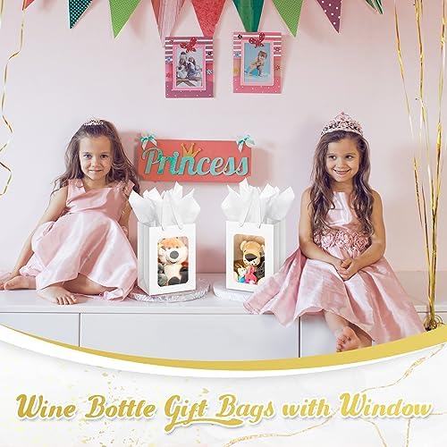 Zhanmai 36 Pcs Kraft Paper Gift Bags with Clear Window Handles, White - Image 6