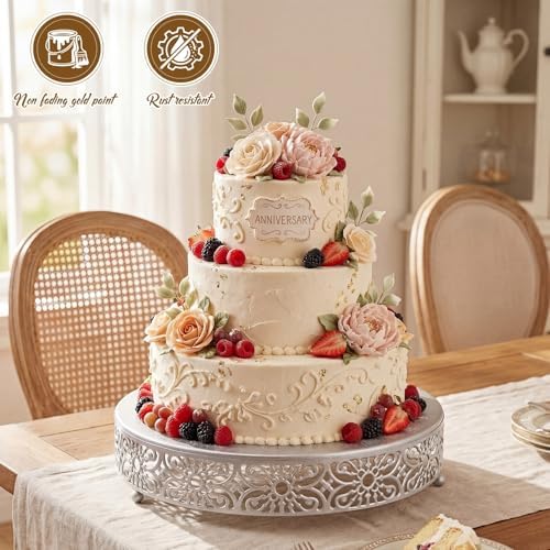 Wenqik 16 Inch Cake Stand Round Metal Cupcake - Image 4