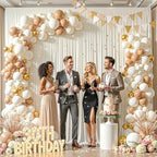 20x12ft Cream Backdrop Curtain Panels for Parties - Wrinkle Free Polyester Photo Curtain Backdrop Wedding Back Drop Fabric Drapes for Party Decorations Background for Photography - Image 7