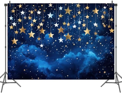8 x 6 ft Twinkle Littler Star Backdrops Blue Galaxy Starry Night Sky Children Kids Birthday Baby Shower Party Photography Background Newborn Baby Child Portrait Decorations Photo Props - Image 4