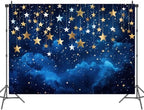 10x8 ft Twinkle Littler Star Backdrops Blue Galaxy Starry Night Sky Children Kids Birthday Baby Shower Party Photography Background Newborn Baby Child Portrait Decorations Photo Props - Image 4