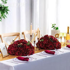 Burgundy Flowers Balls for Centerpieces: 15.7in Diam, Set of 2 - Image 3