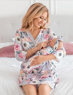 Mommy and Me Robe and Swaddle Set | Maternity Robe Matching Baby Girl, Boy - Image 5
