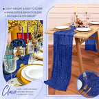 18 Pack Cheesecloth Table Runner 10FT Royal Blue Table Runner Boho Gauze Cheese Cloth Table Runners Long Rustic Sheer Table Decorations for Wedding Party Baby Bridal Shower Birthday Holiday Home - Image 5