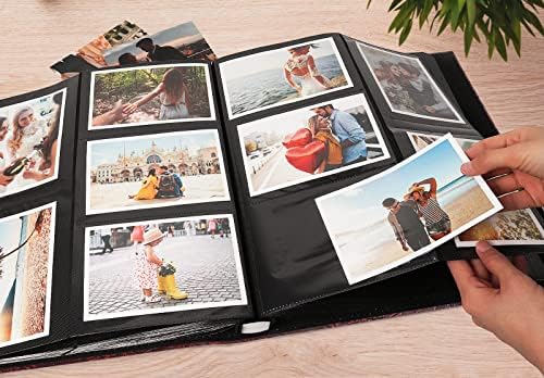 RECUTMS Photo Album 600 Pockets 4x6 Pictures Memo Book Leather Cover Grape - Image 5