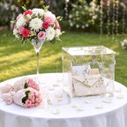 Junkin Acrylic Wedding Card Box with Lock, Clear Large Money Envelope Box - Image 5
