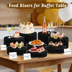 8 Pack Buffet Risers Display Stands, Foldable Food Risers for Buffet Table, Tall Cake Cupcake Stands, Cardboard Cylinder Stand, Dessert Table Display Set for Catering, Jewelry, Wedding, Party Decor (Black) - Image 4