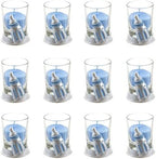 Lunaura Baby Keepsake - Set of 12 Boy Baby Bottle Glass Votive Candle Set Favors - Blue - Image 3