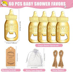 60 Pieces Baby Bottle Openers, Poppin Bottle Design for Baby Shower Favors with Thank You Gift Tag Card in Bulk - Image 3