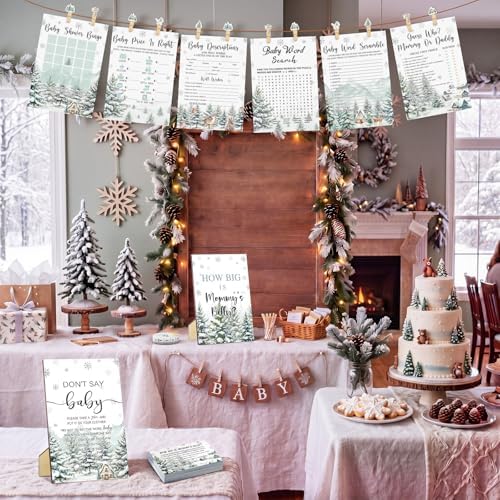 Funnymoom 426 Pcs Winter Baby Shower Games Set, 8 Activities Bingo - Image 5