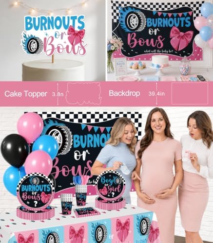 Xynic 145pcs Burnouts or Bows Gender Reveal Decorations, Serves 20 - Image 6