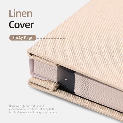 Vienrose Large Self Adhesive Scrapbook 120 Pages 13 x 12.6 in Beige - Image 5