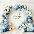 Bezente Dusty Blue Gold Balloons Kit 60pcs 12 inch Baby Blue Sand White Champagne Gold Helium Latex Balloons and Electric Balloon Pump Multiple - Image 3