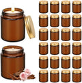 24 Pack 6 oz Rose Sandalwood Scented Soy Candles, Bulk Glass Jar Aromatherapy Candles, Long Lasting Soy Wax Candles for Home, Wedding, Party & Stress Relief by Veiuwa
