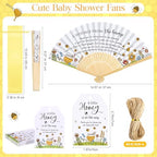 Threehoney 25 Pack Bee Baby Shower Favors with Paper Fans, Tags and Bags - Image 2