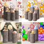SaitiMade Set of 5 - Wood Cylinder Pedestal Stand Covers - Image 6