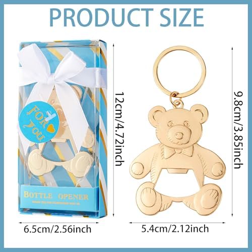 Baby bottle Opener Baby Shower Party Gift Bottle Opener Cute Bear Shape Bottle Opener Guest Wedding Party Gift Back Children's Birthday Party decoration（blue 24/packs） - Image 2