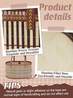 MADHOLLY 4Set Large Sturdy Bamboo Baskets for Gifts Empty, Easy to Assemble - Image 2