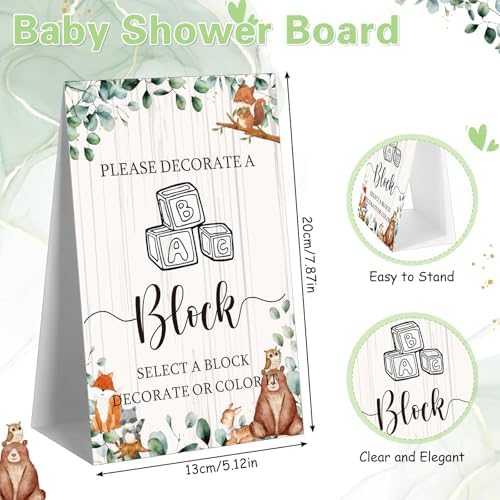 Marsui 136 Pcs Baby Shower Blocks to Decorate Game Kit, Land Animal - Image 3