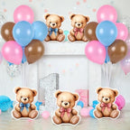 12 Sets Bear Balloon Stand Kit for Table Bear Baby Shower Centerpieces for Tables Gender Reveal Party Decoration Pink Blue Bear with Balloon for Baby Bear Temed Gender Reveal Party Supplies - Image 6