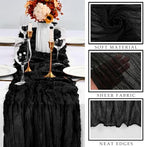 Black 12 Pcs Cheesecloth Table Runner 10FT Gauze Fabric Boho Cheese Cloth Table Runner Decoration Rustic Semi Sheer Runner for Wedding Birthday Baby Bridal Shower Party Table (35 x 120 Inches Long) - Image 2