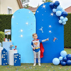 Blue Royal Blue Arch Backdrop Cover Set of 2-7.2ft 6ft Dual Color Wedding Arch Cover,Wrinkle Free Stretchy Spandex Fitted Chiara Arch Stand Cover for Boss Baby Birthday Party Photo Photography - Image 6