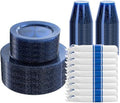DaYammi 210PCS Cobalt Blue Glitter Plastic Dinnerware Set for 30 Guests by DaYammiwillaccompanyyou