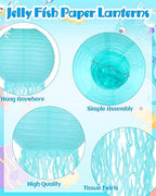 18 Pcs Jellyfish Paper Lanterns Jellyfish Lantern Hanging Decoration Ocean Theme Party Supplies Mermaid Birthday Decorations for Baby Shower Under The Sea Birthday Party Supplies(Vintage Color) - Image 3