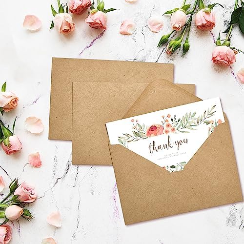 ACSTEP 2400PACK Kraft 5X7 Envelopes,Brown A7 Envelopes Self Seal for Weddings, Invitations, Photos, Postcards, Greeting Cards Mailing,Baby Shower, Graduation With Thank You Stickers - Image 5