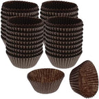 CybrTrayd No.6 Glassine Paper Approximately 2,500 Pieces – 1-1/4” Base, 7/8” Wall Candy Cups, Brown by CybrTrayd