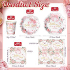 Newtay 250 Pcs a Sweet Little Girl Is on The Way Baby Shower Plates Napkins - Image 4