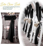 60 PCS Black Satin Chair Sashes, 7 x 108 Inch - Image 5