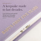 Baby Memory Book from Pregnancy to Age 5, Baby Book Keepsake, Lavender - Image 5