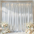 Silver Satin Backdrop Curtains 2 Panels - Glitter Photo Drapes for Baby Shower, 10x10FT Shimmer Back Drop Decor, Wrinkle Free for Birthday Party Prom Wedding Anniversary Background by WishCare